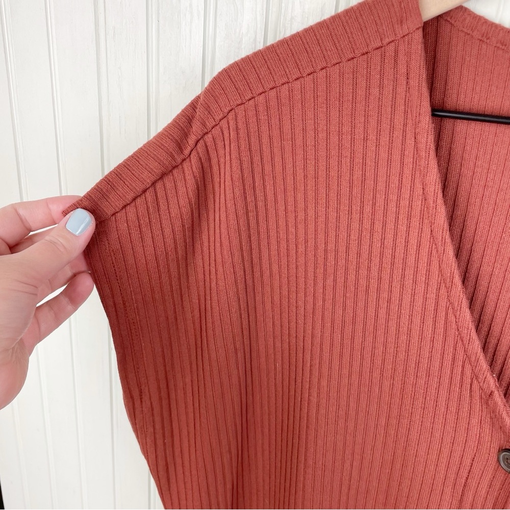 Old Navy Rust Button-Front Ribbed Dress - Picture 5 of 7